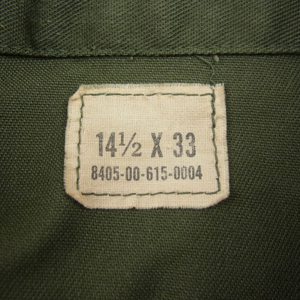 ユーエスアーミー 8405-00-615-0004 ワッペン付き ミリタリー シャツ カーキ系 14.5【中古】