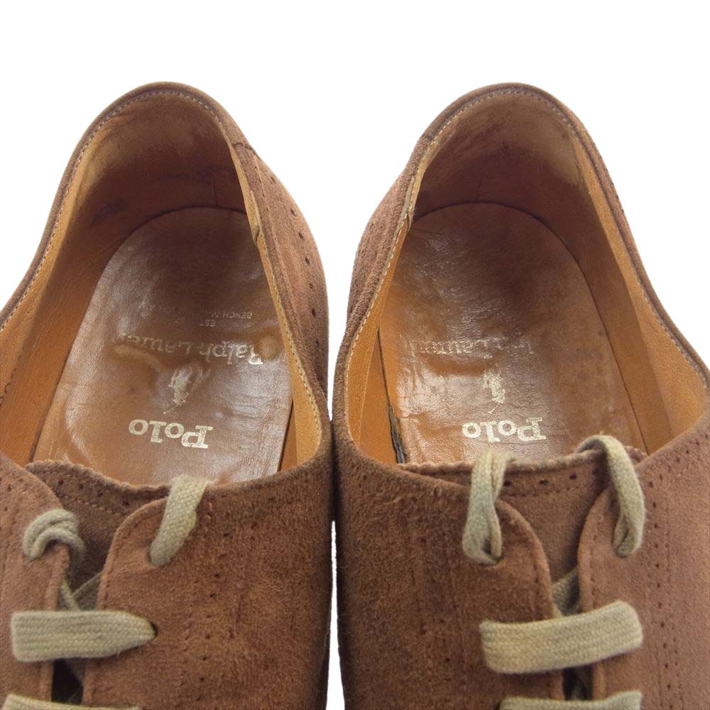 POLO RALPH LAUREN ポロ・ラルフローレン ウイングチップ スエード レザー シューズ ブラウン系 25.5cm【中古】
