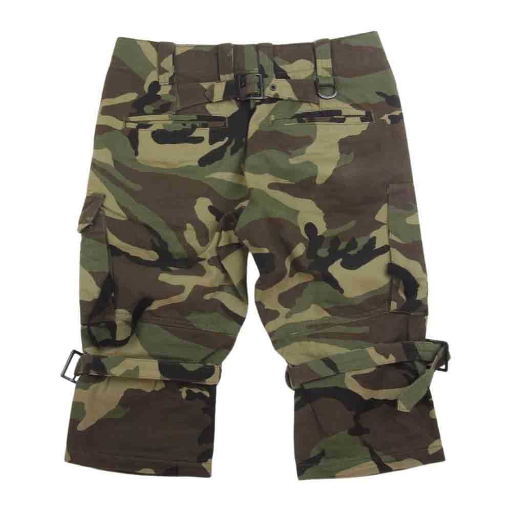 ROEN ロエン カモ柄 ハーフ ショート カーゴ パンツ カーキ系 28【中古】