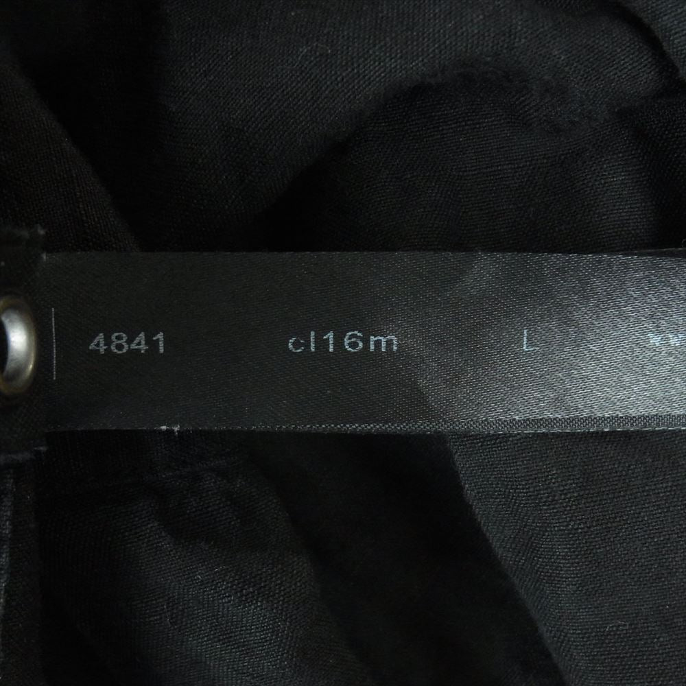 wjk ダブルジェイケイ シワ加工 コットン リネン フック 半袖 シャツ ブラック系 L【中古】