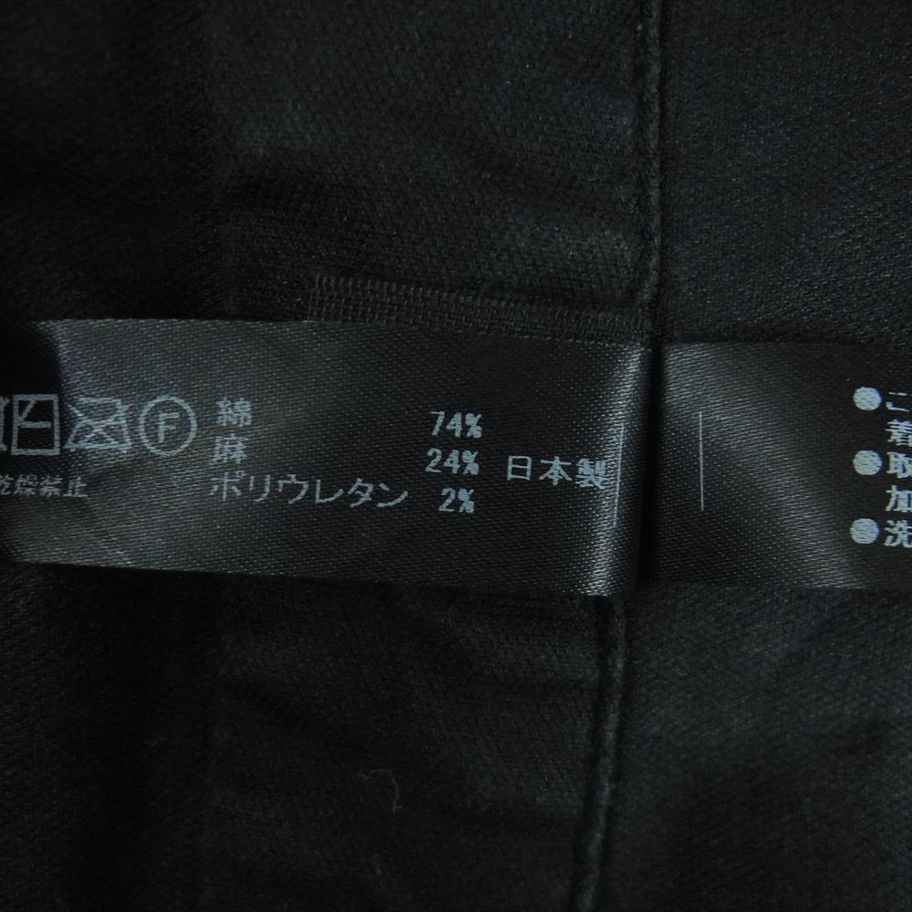 wjk ダブルジェイケイ シワ加工 コットン リネン フック 長袖 シャツ 日本製 ブラック系 M【中古】