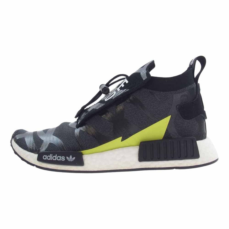 adidas アディダス 19SS EG0936 × NEIGHBORHOOD  ネイバーフッド × A BATHING APE ア・ベイシング・エイプ NMD STEALTH スニーカー ブラック系 27cm【中古】