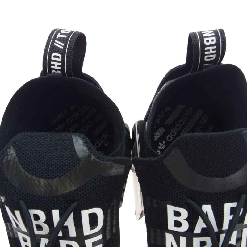 adidas アディダス 19SS EG0936 × NEIGHBORHOOD  ネイバーフッド × A BATHING APE ア・ベイシング・エイプ NMD STEALTH スニーカー ブラック系 27cm【中古】