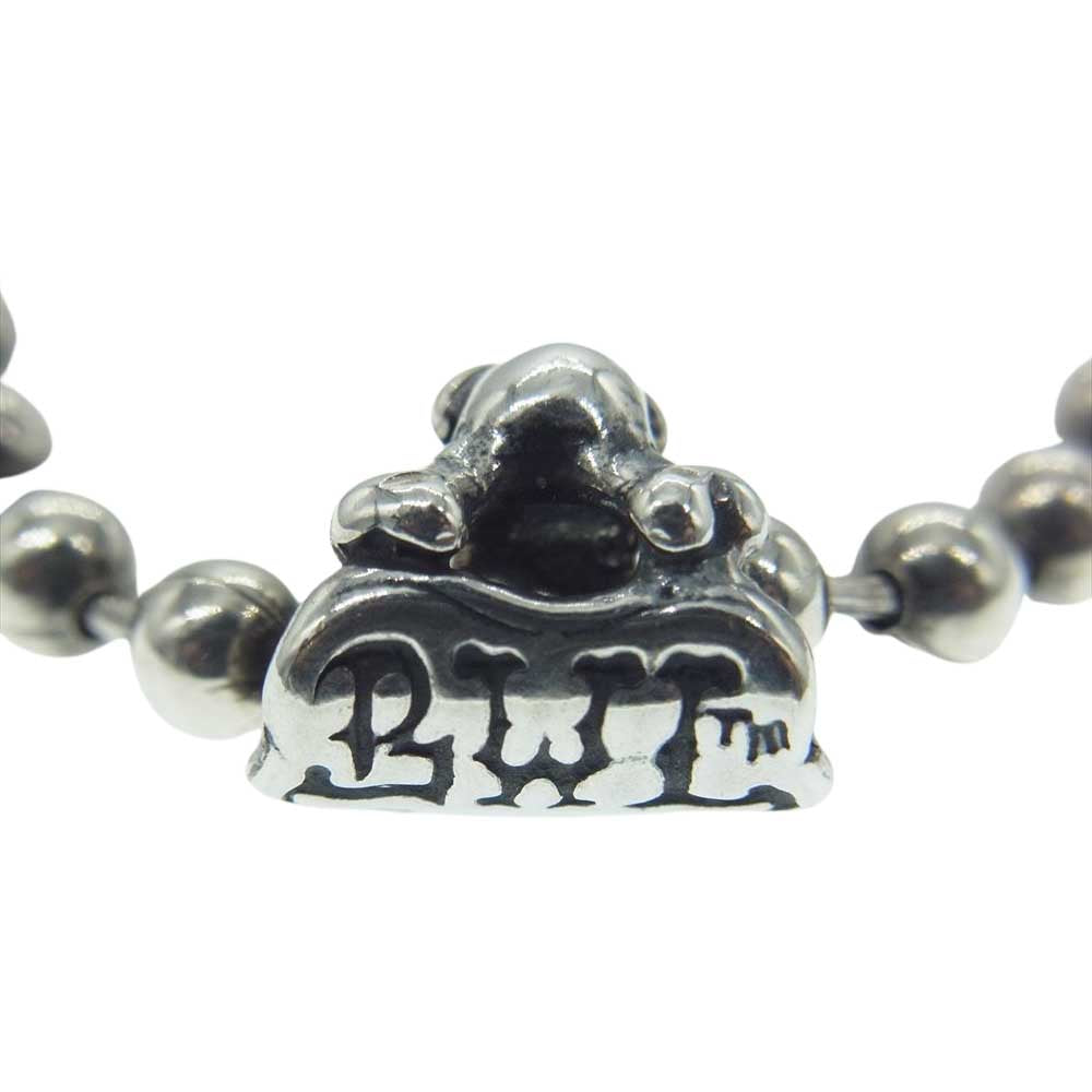 BILL WALL LEATHER ビルウォールレザー N876 BALL CHAIN 4mm w/SKULL＆CB スカルストッパー ボールチェーン ネックレス シルバー系【中古】