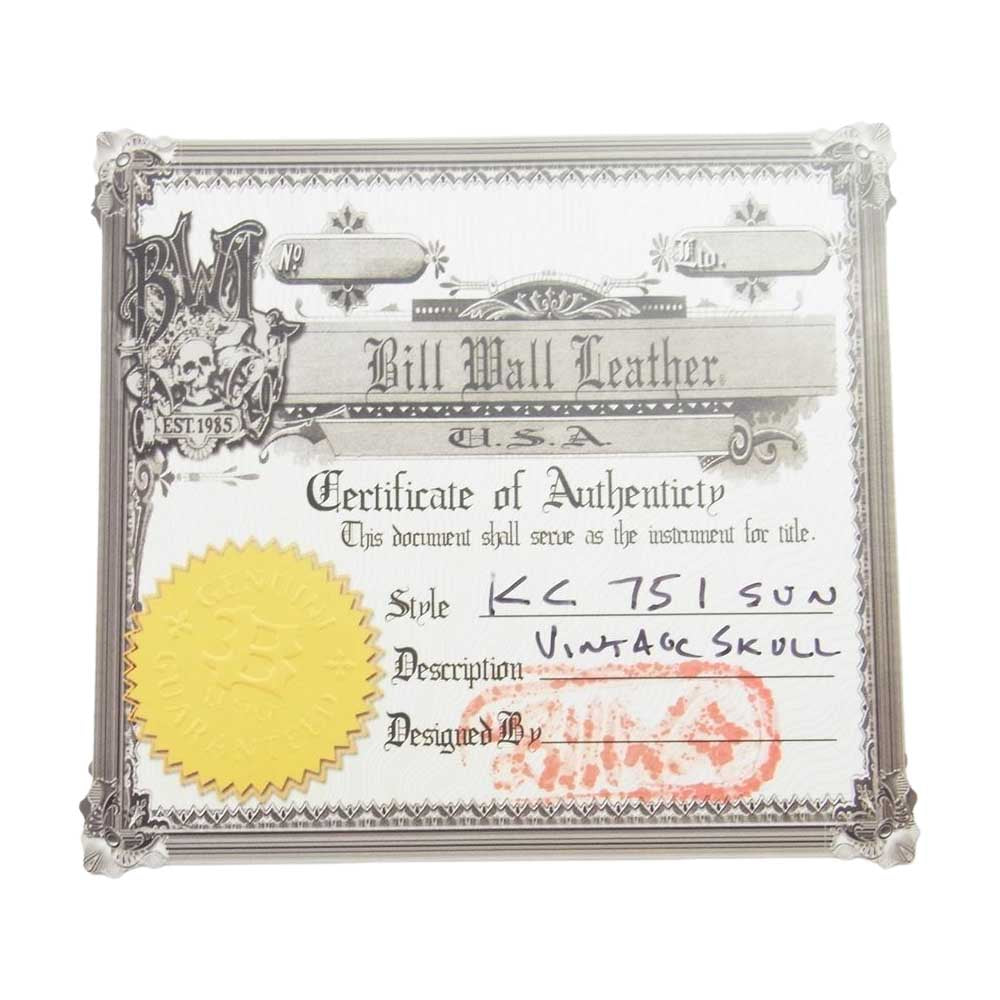 BILL WALL LEATHER ビルウォールレザー KC751 ギャランティ付属 SUN STAMP ON Vintage Skull Key サンスタンプ ヴィンテージスカル キー キーチェーン キーホルダー シルバー系【中古】