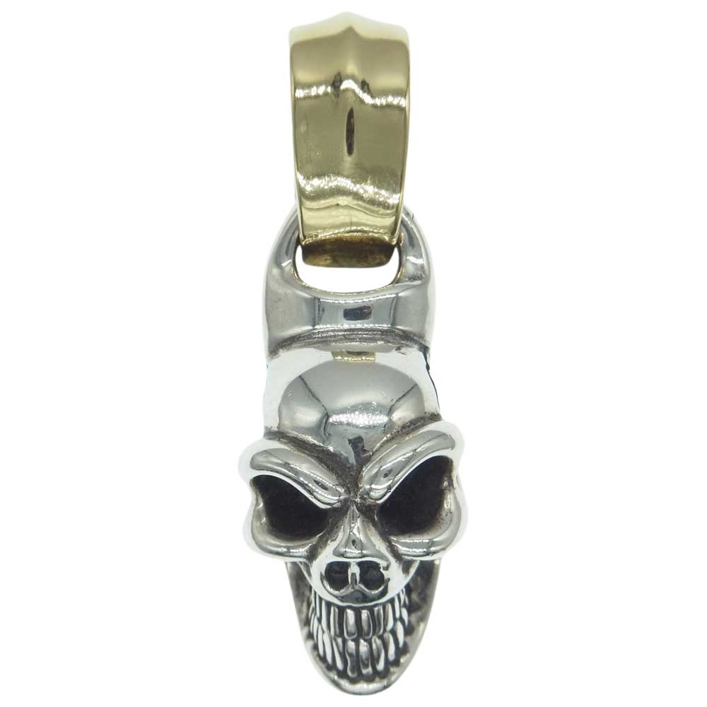 BILL WALL LEATHER ビルウォールレザー PN852 ギャランティ付属 18Kラージベイル付き LARGE GLS GOLD BALE ラージ グッドラックスカル ペンダントトップ シルバー系【中古】