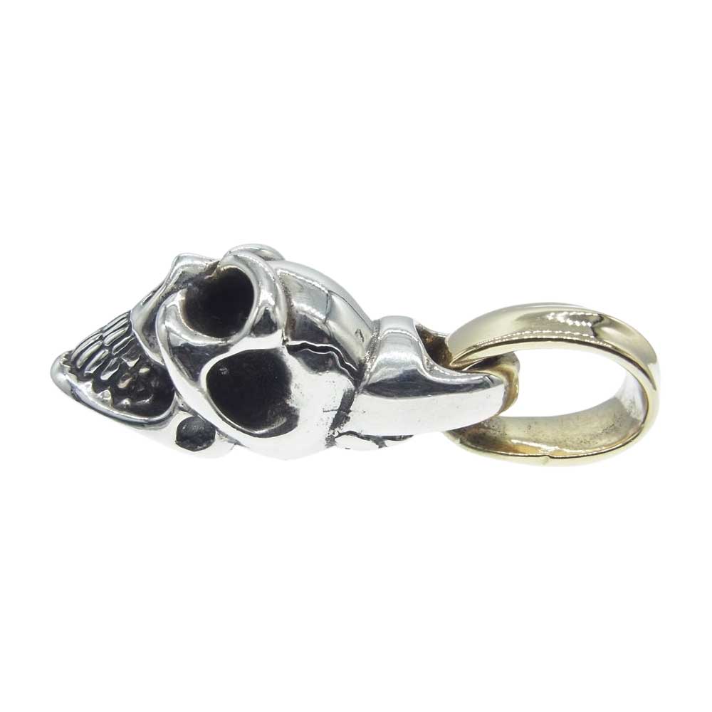 BILL WALL LEATHER ビルウォールレザー PN852 ギャランティ付属 18Kラージベイル付き LARGE GLS GOLD BALE ラージ グッドラックスカル ペンダントトップ シルバー系【中古】