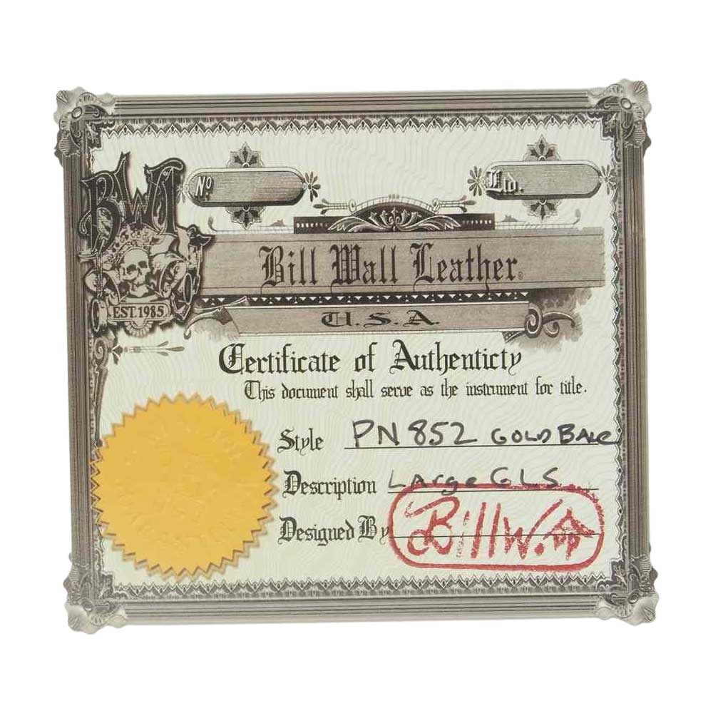 BILL WALL LEATHER ビルウォールレザー PN852 ギャランティ付属 18Kラージベイル付き LARGE GLS GOLD BALE ラージ グッドラックスカル ペンダントトップ シルバー系【中古】