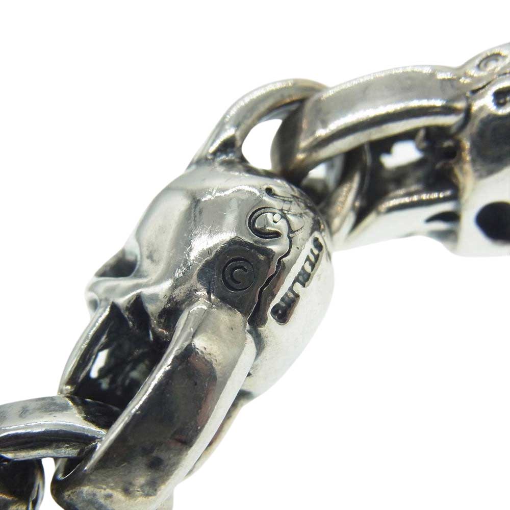 BILL WALL LEATHER ビルウォールレザー KC741 ギャランティ付属 Medium Horse chip w/3 Vintage Skull & Lion Head ホースクリップ 3ビンテージスカル ライオンヘッド シルバー キーチェーン シルバー系【中古】