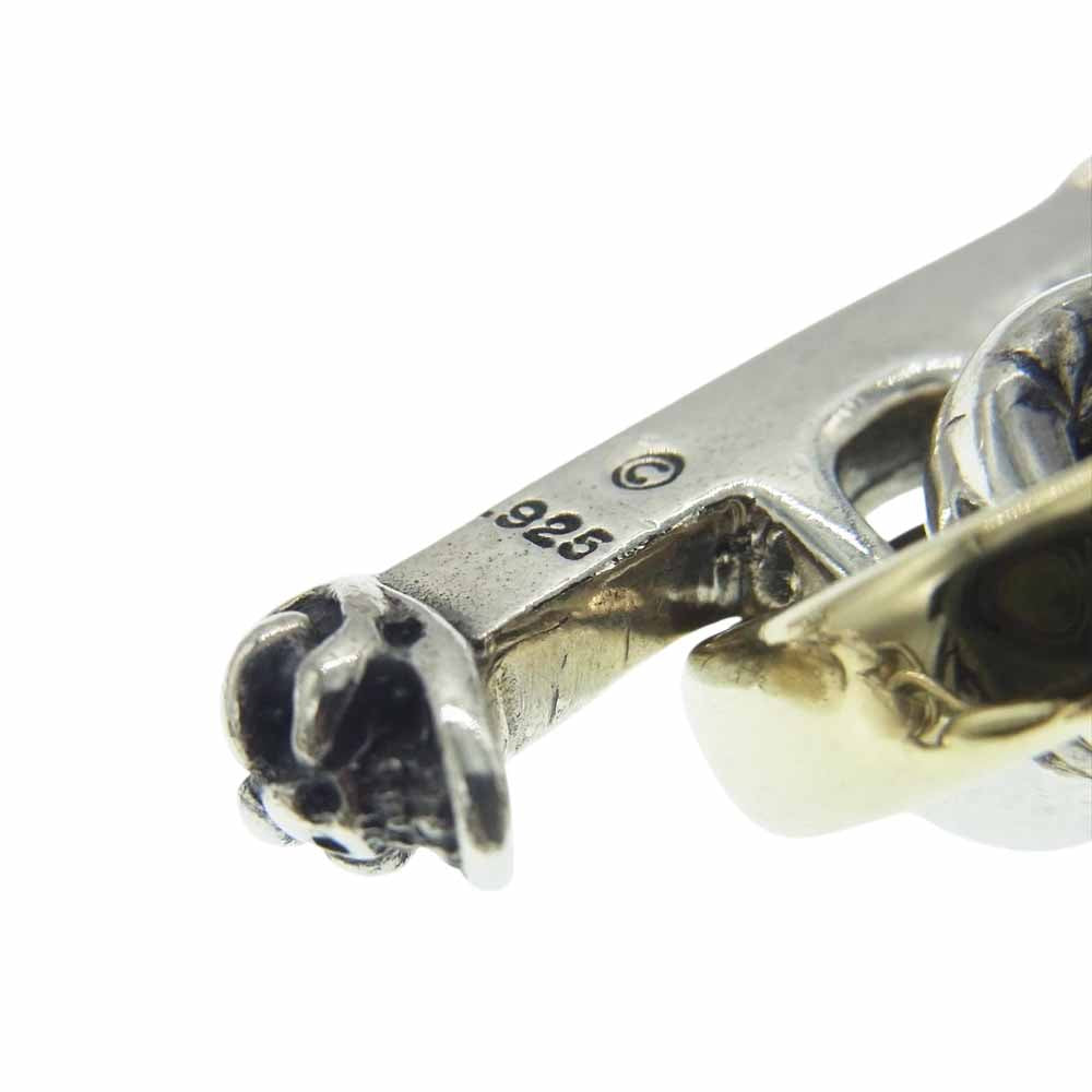 BILL WALL LEATHER ビルウォールレザー ギャランティ付属 B511 Custom Chain Bracelet with 1 Vintage Skull and 1 18K Gold Link 18Kゴールドリンク入り ヴィンテージスカル カスタムチェーン ブレスレット シルバー系【中古】