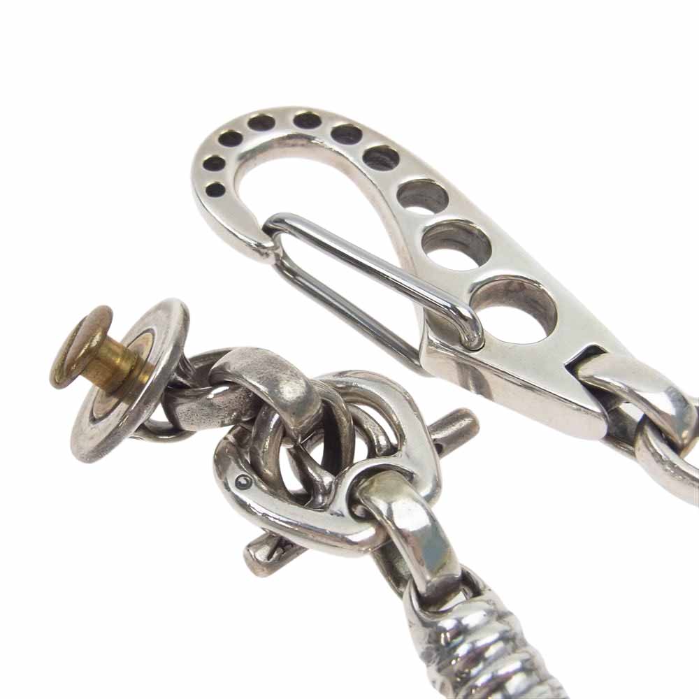 BILL WALL LEATHER ビルウォールレザー ギャランティ付属 1of1 Tバーウォレットリング付き 2000クリップ チェーンリンク ウォレットチェーン シルバー系【中古】