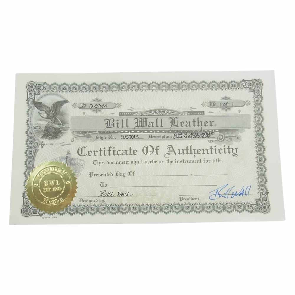 BILL WALL LEATHER ビルウォールレザー ギャランティ付属 1of1 Tバーウォレットリング付き 2000クリップ チェーンリンク ウォレットチェーン シルバー系【中古】