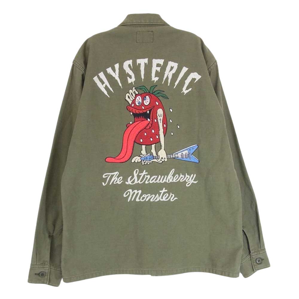 HYSTERIC GLAMOUR ヒステリックグラマー 17AW 02173AH06 STRAWBERRY MONSTER ストロベリーモンスター 刺繍 ミリタリー ジャケット カーキ系 S【中古】