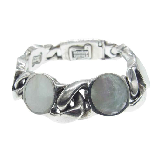 STANLEY GUESS スタンリーゲス ラウンド シェル 6リンク ID ブレスレット シルバー系【中古】