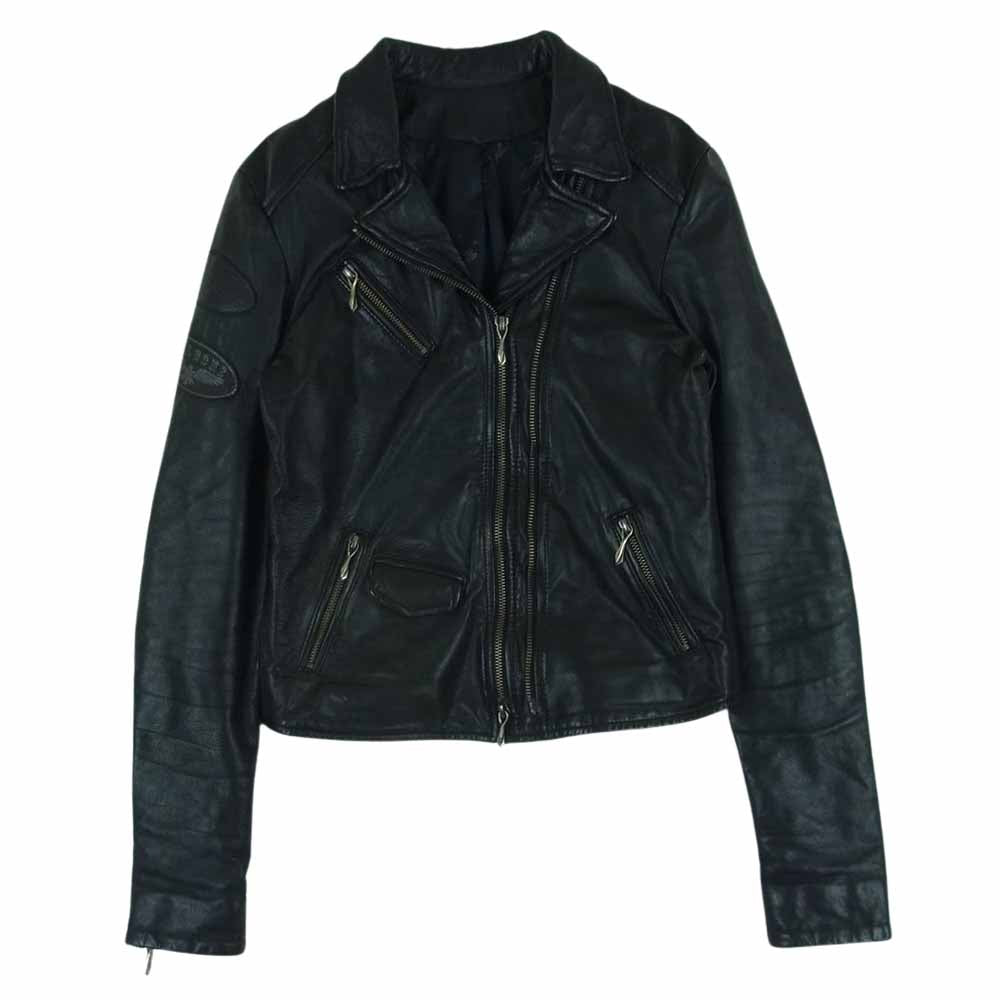 フォーティーンスアディクション シープスキン ダブル ライダース ジャケット ブラック系 1【中古】