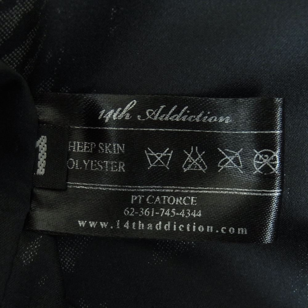 フォーティーンスアディクション シープスキン ダブル ライダース ジャケット ブラック系 1【中古】