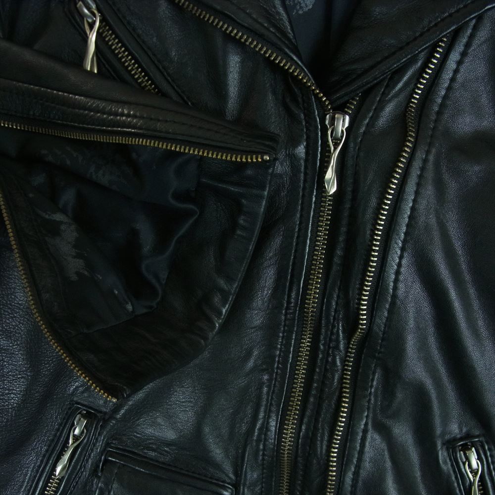 フォーティーンスアディクション シープスキン ダブル ライダース ジャケット ブラック系 1【中古】