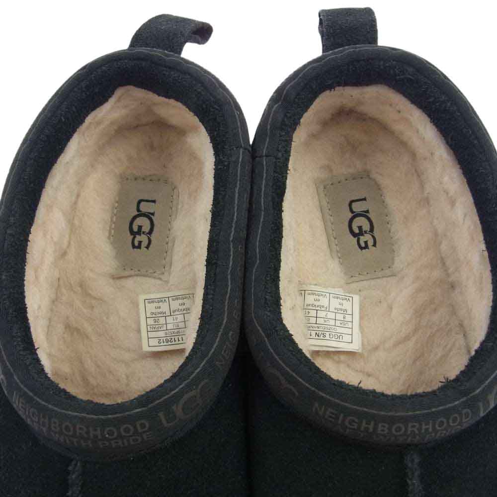 NEIGHBORHOOD ネイバーフッド 1112612 UGG アグ NBHD TASMAN タスマン 内ボア スリッポン ムートン シューズ ブラック系 26cm【中古】