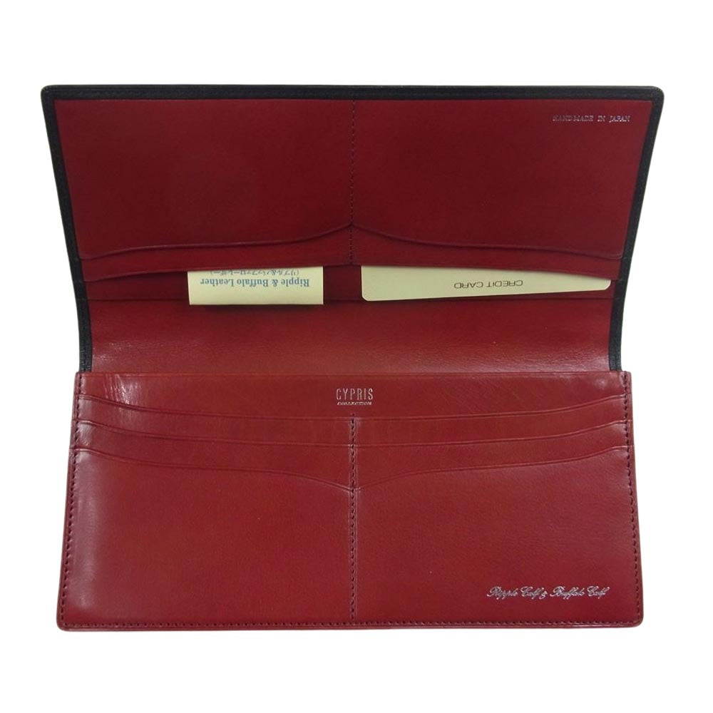 キプリス BOX CALF & LIMPID CALF ボックスカーフ＆リンピッドカーフ 長財布 ロング ウォレット ブラック系【極上美品】【中古】