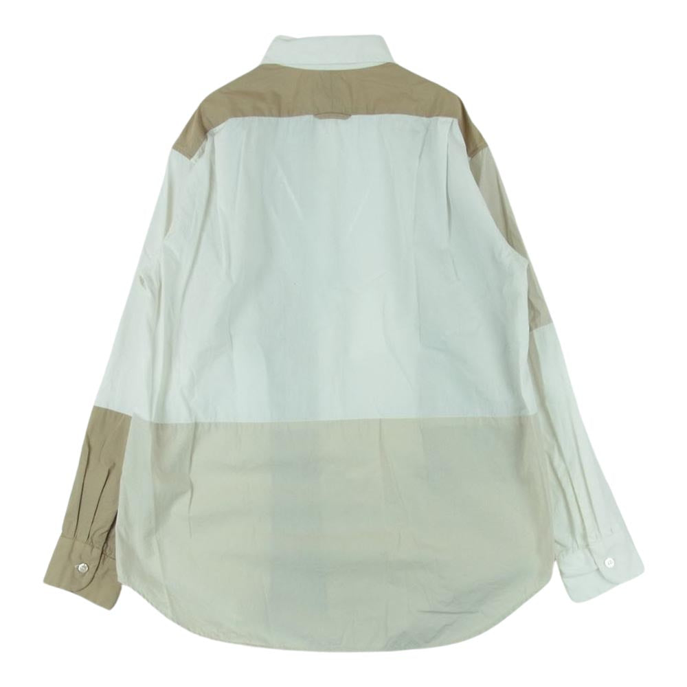 Engineered Garments エンジニアードガーメンツ Combo Short Collar Shirt パッチワーク コットン 長袖 シャツ ホワイト系 ベージュ系 XS【中古】