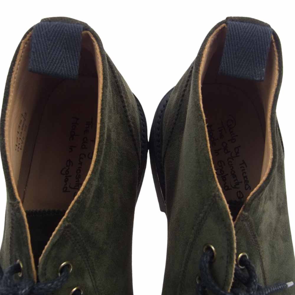 Tricker's トリッカーズ ブーツ m73s013 6ホール スエード チャッカ ブーツ ビブラムソール カーキ系 UK6.5【美品】【中古】 Tricker's トリッカーズ m73s013 6ホール スエード チャッカ ブーツ