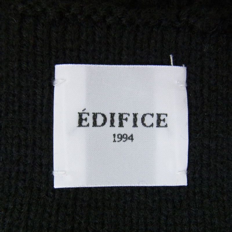 EDIFICE エディフィス 21-080-300 アクリル ウール ニット カーディガン ブラック系 S【中古】