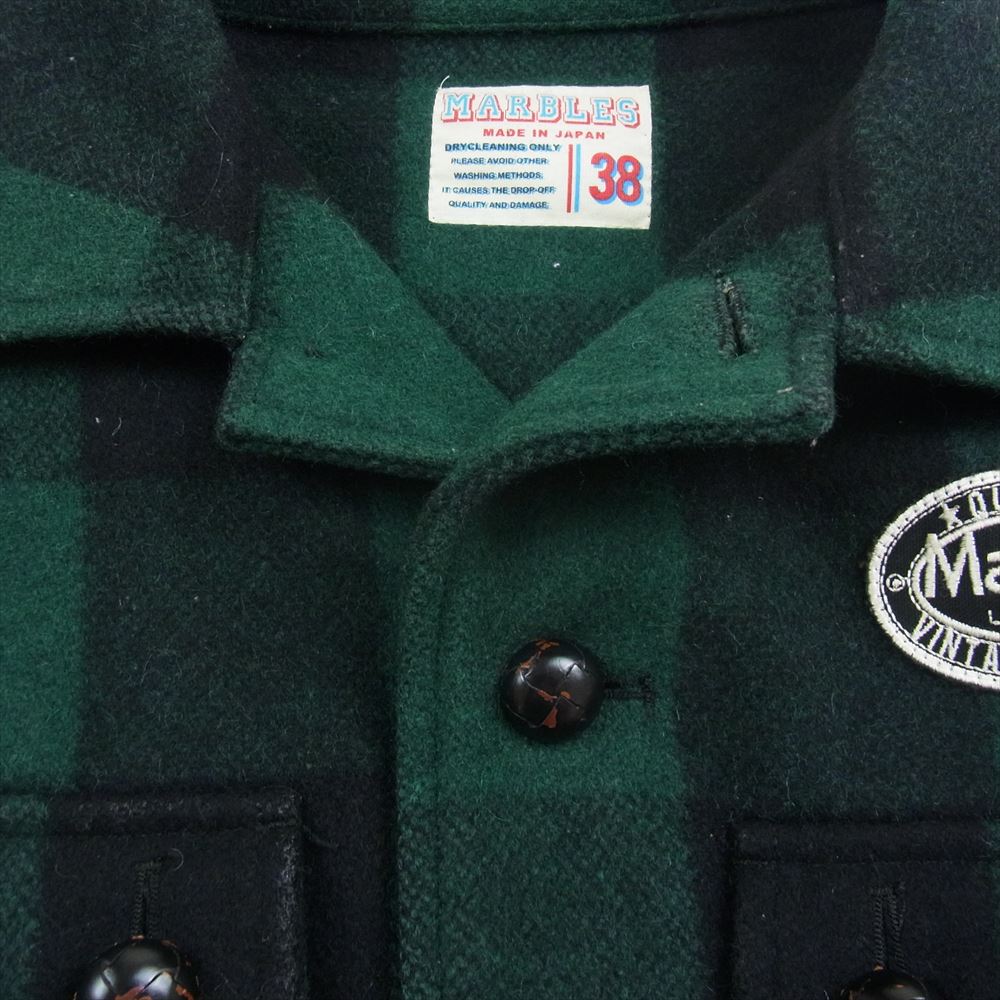 MARBLES マーブルズ MJK-A1001 バッファロー チェック ジャケット グリーン系 ブラック系 S【中古】