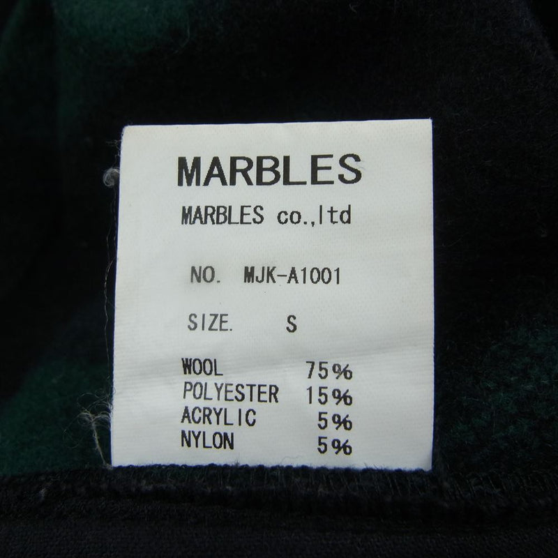 MARBLES マーブルズ MJK-A1001 バッファロー チェック ジャケット グリーン系 ブラック系 S【中古】