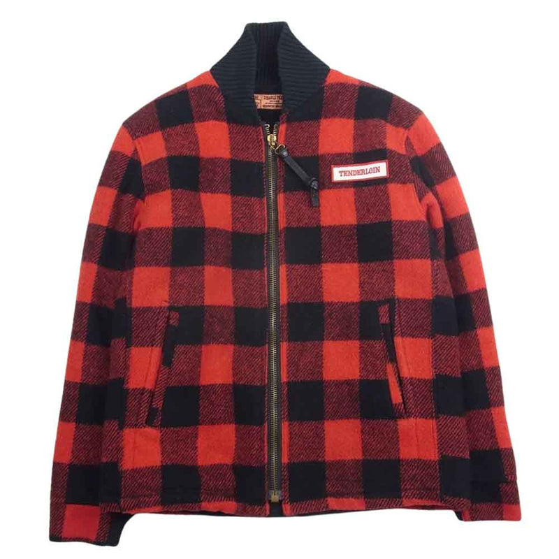 TENDERLOIN テンダーロイン T-LUMBERJACK JKT ランバージャック バッファロー チェック ジャケット ロゴワッペン ブラック系 レッド系 S【中古】