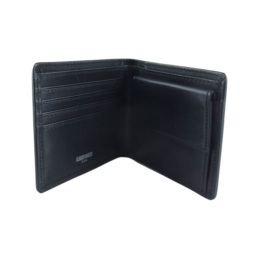 LONE ONES ロンワンズ MFW-0014 ギャランティ付属 MATING FLIGHT WALLET ネスト&ロゴ メイティングフライト ウォレット 2フォールド ウォレット 二つ折り財布 ブラック系【中古】 LONE ONES ロンワンズ MFW-0014 ギャランティ付属 MATING FLIGHT