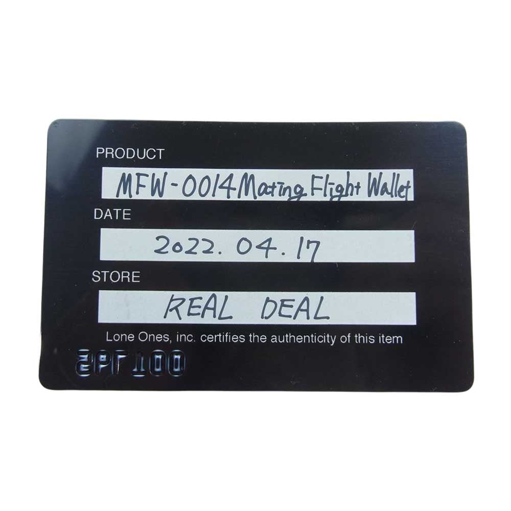 LONE ONES ロンワンズ MFW-0014 ギャランティ付属 MATING FLIGHT WALLET ネスト&ロゴ メイティングフライト ウォレット 2フォールド ウォレット 二つ折り財布 ブラック系【中古】