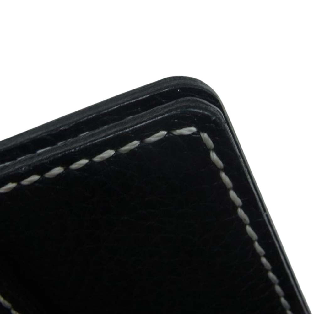 GABOR ガボール 購入時証明書付属 BUFFALO LONG WALLET EARLY MODEL LW-108シボソフトレザー アーリーモデル レプロ ウォレット w/アトリエマークスタンプ ブラック系【中古】