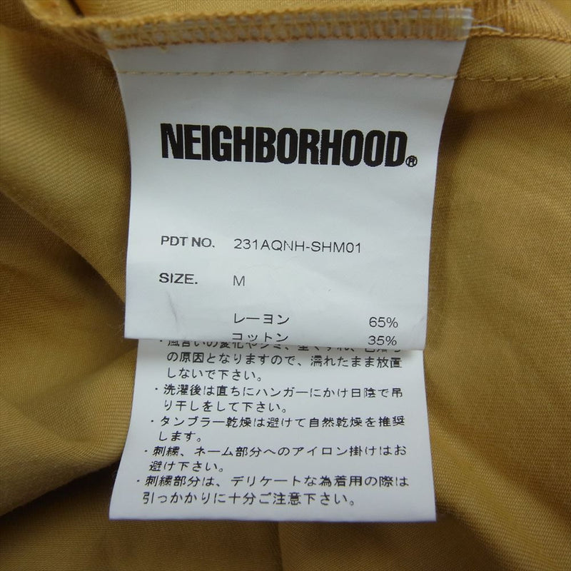 NEIGHBORHOOD ネイバーフッド 23SS 231AQNH-SHM01 BICOLOR RAYON SHIRT LS YELLOW イエロー系 M【美品】【中古】