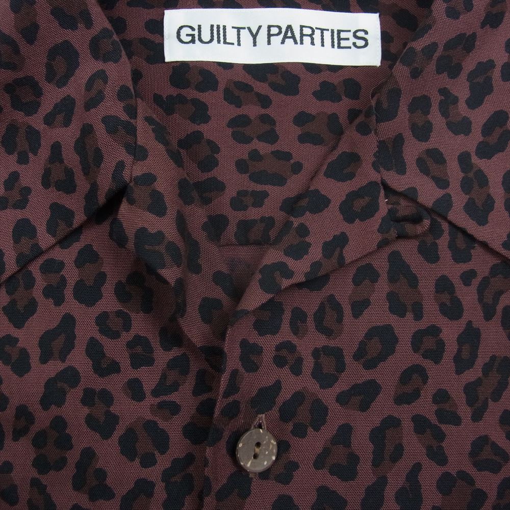 WACKO MARIA ワコマリア HAWAIIAN SHIRT L/S レオパード柄 ハワイアン アロハ 長袖 シャツ ブラウン系 S【中古】