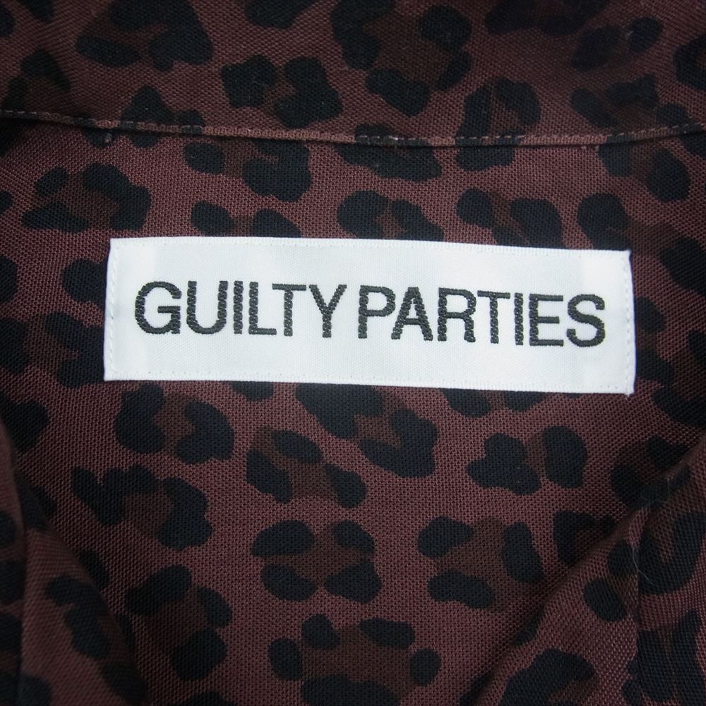 WACKO MARIA ワコマリア HAWAIIAN SHIRT L/S レオパード柄 ハワイアン アロハ 長袖 シャツ ブラウン系 S【中古】