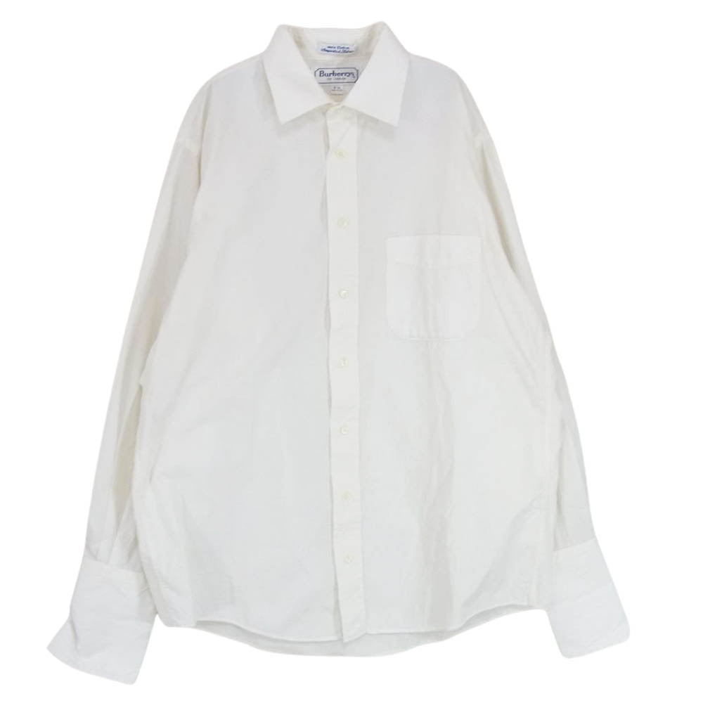 BURBERRY LONDON バーバリー ロンドン USA製 コットン ポケットシャツ 長袖  ホワイト系 16 33【中古】