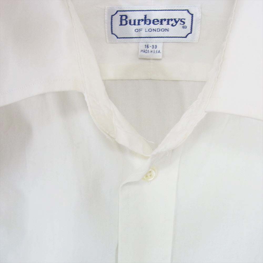BURBERRY LONDON バーバリー ロンドン USA製 コットン ポケットシャツ 長袖  ホワイト系 16 33【中古】
