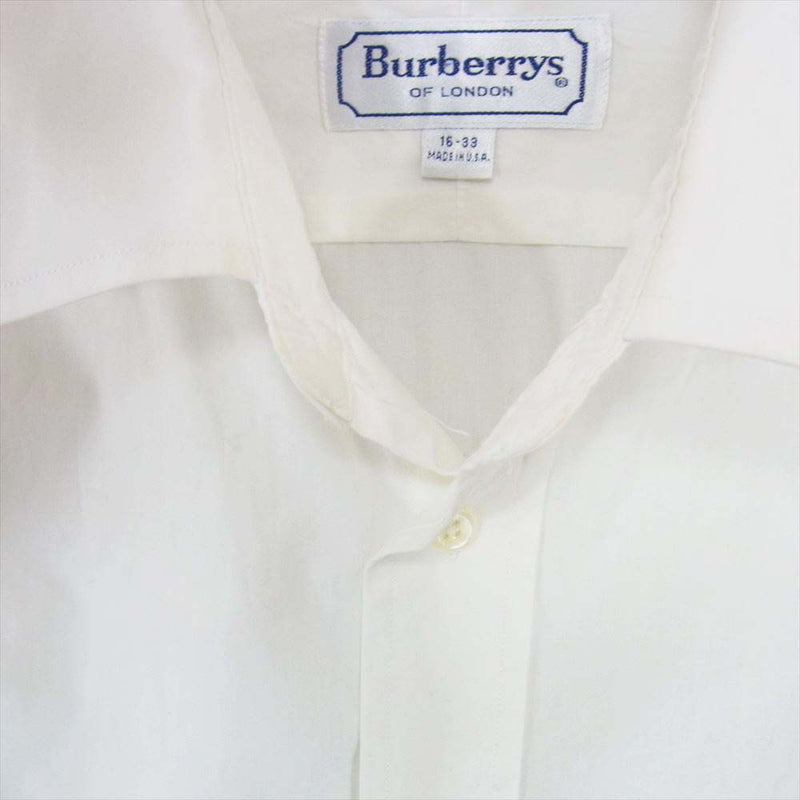 BURBERRY LONDON バーバリー ロンドン USA製 コットン ポケットシャツ 長袖  ホワイト系 16 33【中古】