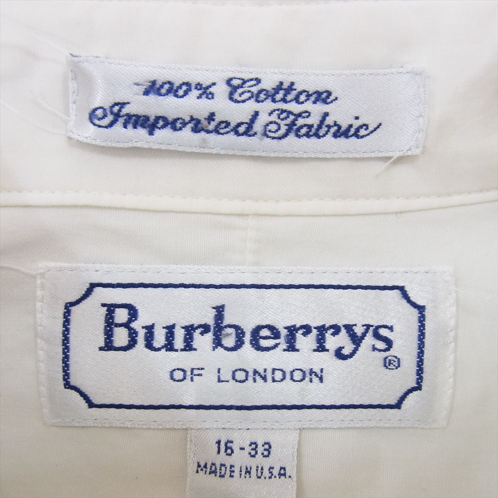 BURBERRY LONDON バーバリー ロンドン USA製 コットン ポケットシャツ 長袖  ホワイト系 16 33【中古】