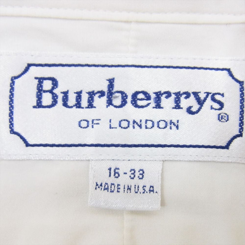 BURBERRY LONDON バーバリー ロンドン USA製 コットン ポケットシャツ 長袖  ホワイト系 16 33【中古】
