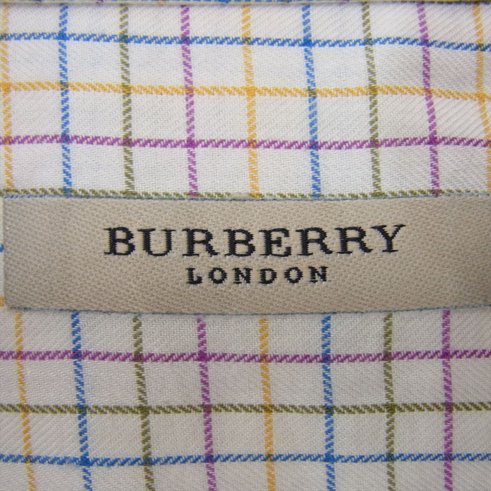 BURBERRY LONDON バーバリー ロンドン USA製 コットン チェック ボタンダウン シャツ 長袖 マルチカラー系 XL【中古】