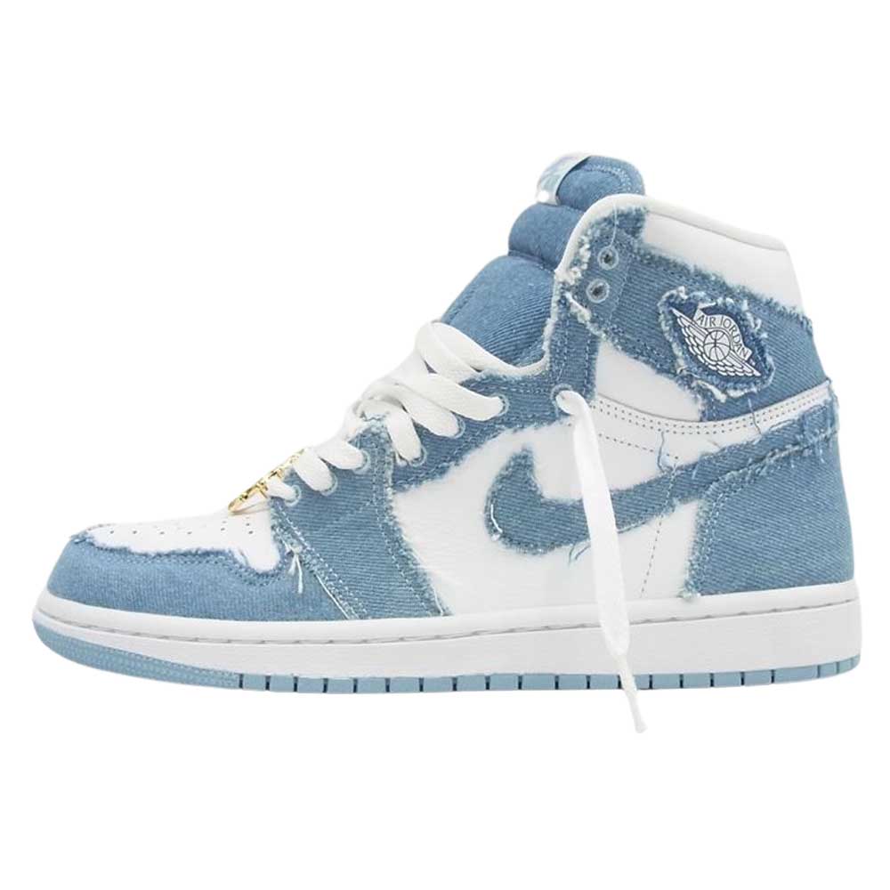 NIKE ナイキ DM9036-104 1 WMNS HIGH OG DENIM ウィメンズ デニム ハイカット スニーカー インディゴブルー系 25.5cm【新古品】【未使用】【中古】