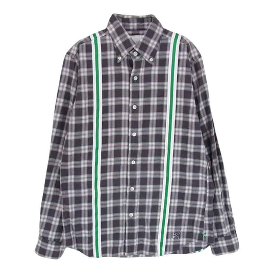 uniform experiment ユニフォームエクスペリメント UE-89023 サスペンダープリント チェック 長袖  ネルシャツ グレー系 1【中古】