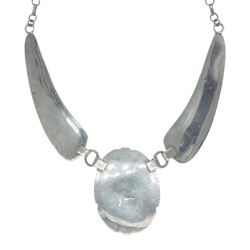 作者不明 ターコイズ付き フェザー ネックレス シルバー系【中古】