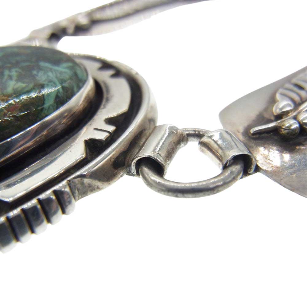 作者不明 ターコイズ付き フェザー ネックレス シルバー系【中古】