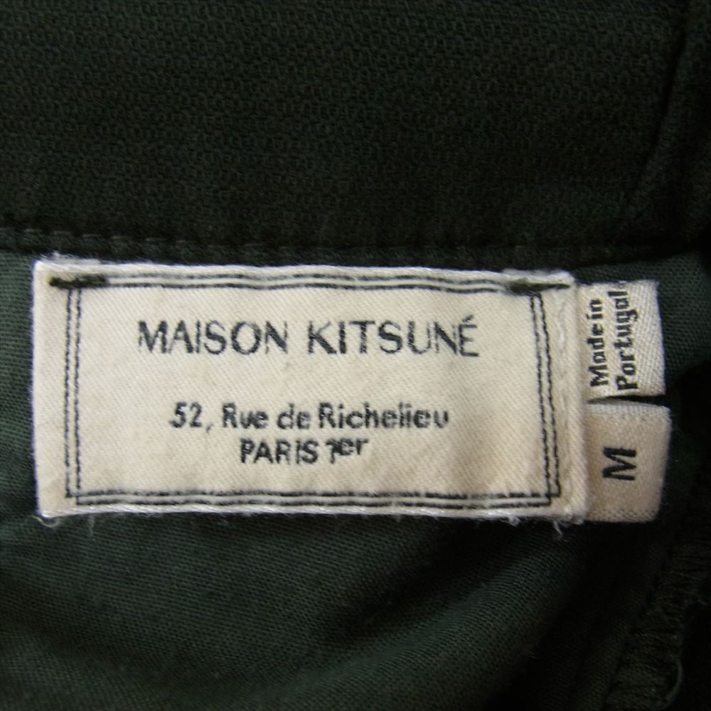 MAISON KITSUNE メゾンキツネ KMS-0751-B コットン ウール混 スラックス パンツ グリーン系 M【中古】