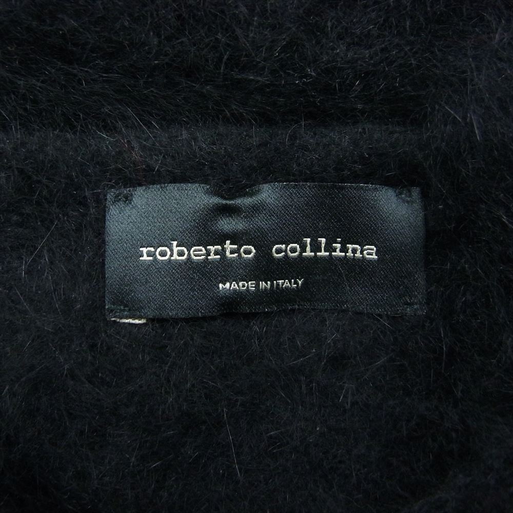 ROBERTO COLLINA ロベルトコリーナ イタリア製 ANIMAL HAIR WOOL アニマルヘア シャギー ウール ニット ボレロ カーディガン ブラック系【中古】