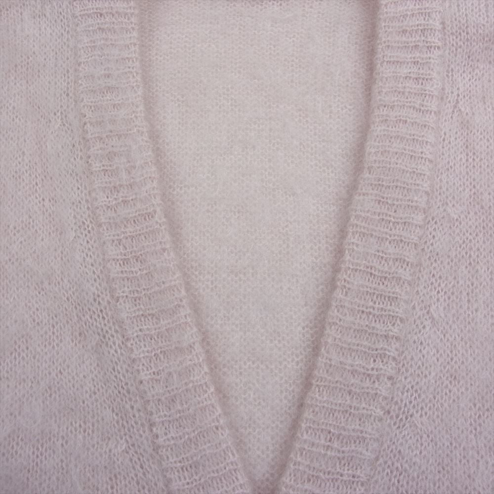 AURALEE オーラリー A22AC03KM BRUSHED SUPER KID MOHAIR KNIT LONG CARDIGAN モヘヤ モヘア ニット 長袖 ロング カーディガン  ピンク系【中古】