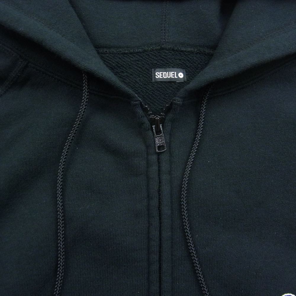 シークエル 22SS SQ-22SS-HD-01 ZIP HOODIE ジップ フーディー パーカー ブラック ブラック系 L【中古】