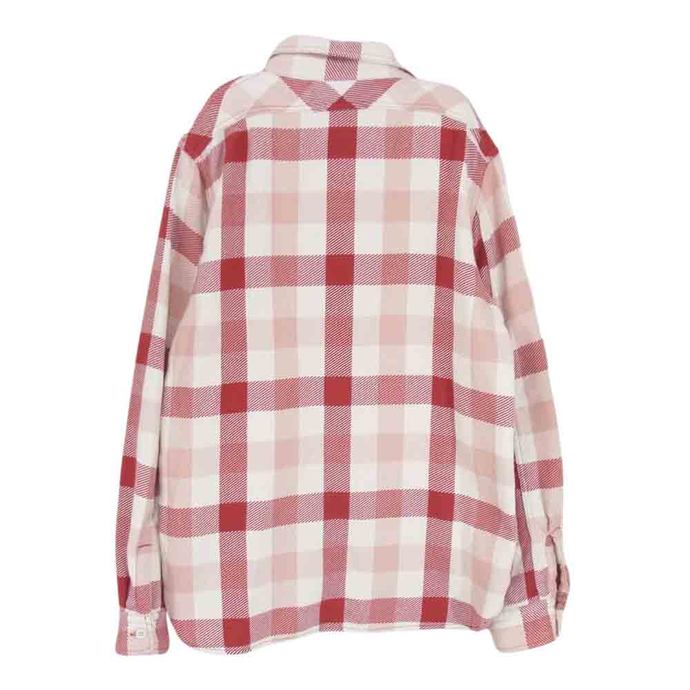 FULLCOUNT フルカウント オリジナル チェック フランネル 長袖 シャツ レッド系 36【中古】